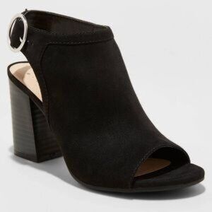 A NEW DAY  Kama  peep toe block heels black 6.5